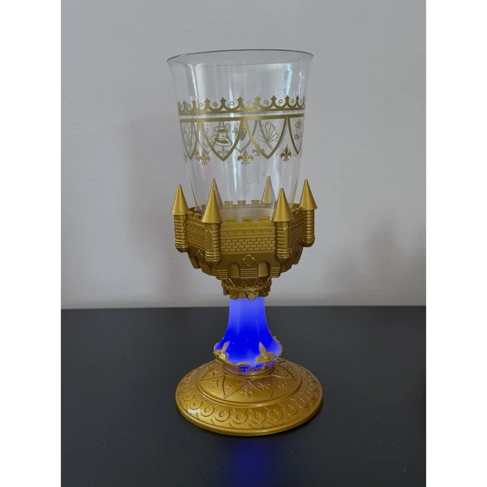 Disney Parks Be Our Guest Light Up Goblets Beauty Beast Cup Gold Castle Souvenir